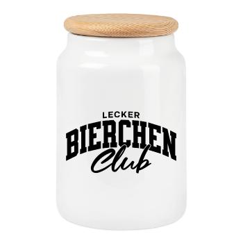 Lecker Bierchen Club - Keksdose mit Holzdeckel - Weiß - Vorne