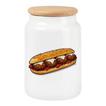 baguette-grill - Keksdose mit Holzdeckel - Weiß - Vorne