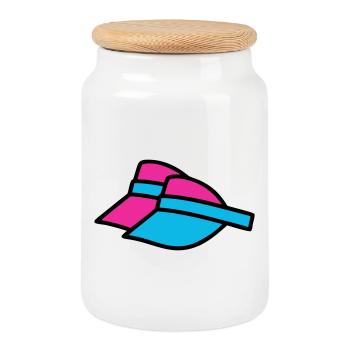 Visières Rétro des Sun Visors des années 90 - Boîte à biscuits avec couvercle en bois - blanc - Devant