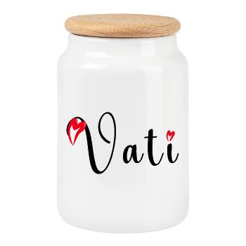  Fête des Pères Papa Amour avec Cœurs Tendres VATI - Boîte à biscuits avec couvercle en bois - blanc - Devant