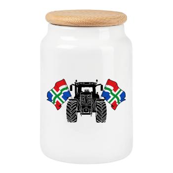 Groningen_Tractor_Pride - Boîte à biscuits avec couvercle en bois - blanc - Devant