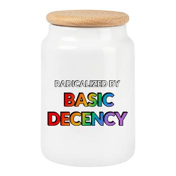 Radicalisés par la décence élémentaire - Boîte à biscuits avec couvercle en bois - blanc - Devant