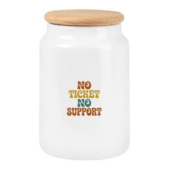 IT Support Service Desk IT Helpdesk Nerd - Cookie Jar with Wooden Lid - white - Front