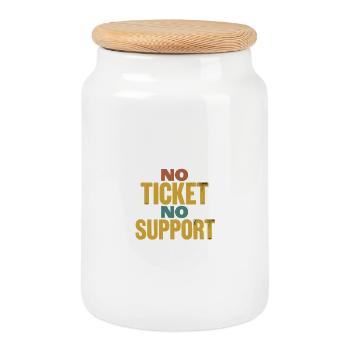 No Ticket No Support Event Event Help - Cookie Jar with Wooden Lid - white - Front