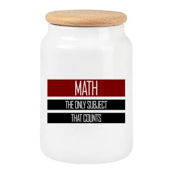 Math The Only Subject That Counts Nerd Mathe Logo - Keksdose mit Holzdeckel - Weiß - Vorne