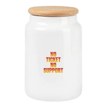 No Ticket No Support Computer Scientist IT Administrator - Cookie Jar with Wooden Lid - white - Front