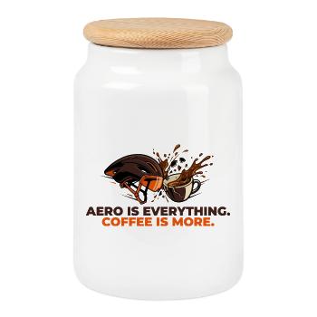 L’aérodynamique est tout Le café c’est plus - Boîte à biscuits avec couvercle en bois - blanc - Devant
