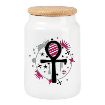 Ankh - Boîte à biscuits avec couvercle en bois - blanc - Devant