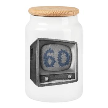 60 years anniversary - Cookie Jar with Wooden Lid - white - Front