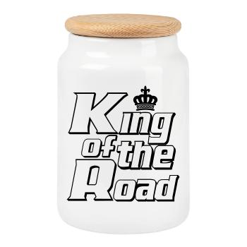 LKW Fahrer,LKW ,Trucker Fun King of the ..(25) - Keksdose mit Holzdeckel - Weiß - Vorne