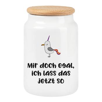 lustiger Spruch - Keksdose mit Holzdeckel - Weiß - Vorne