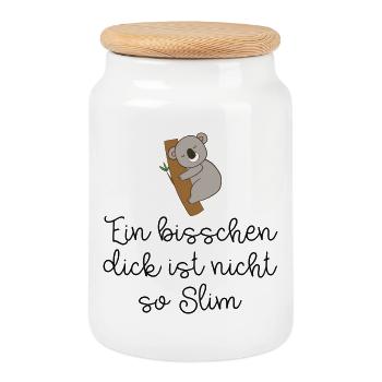 lustige Sprüche - Keksdose mit Holzdeckel - Weiß - Vorne