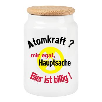 Trinkspruch - Keksdose mit Holzdeckel - Weiß - Vorne