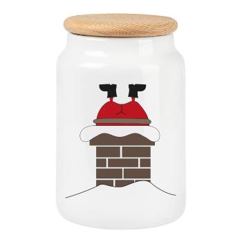 weihnachten - Keksdose mit Holzdeckel - Weiß - Vorne
