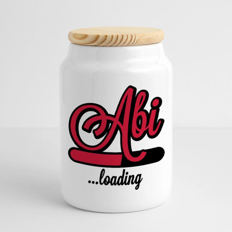 Abi loading | Abitur wird geladen Cookie Jar with Wooden Lid