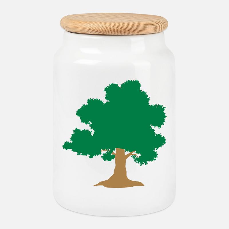 wild tree Baum - Keksdose mit Holzdeckel - Weiß