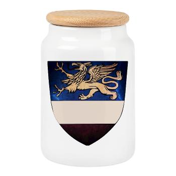 Variante des armoiries de Rostock - Boîte à biscuits avec couvercle en bois - blanc - Devant