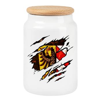 Nuremberg - Cookie Jar with Wooden Lid - white - Front