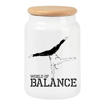 Équilibre des mains Gymnastique Gymnastique Sport Athlète - Boîte à biscuits avec couvercle en bois - blanc - Devant