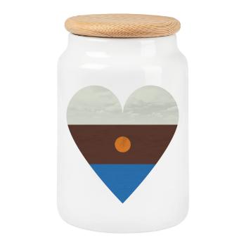 4 elements - Cookie Jar with Wooden Lid - white - Front