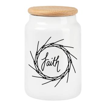 Faith - Keksdose mit Holzdeckel - Weiß - Vorne