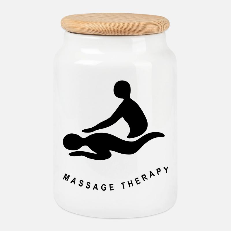 MASSAGE THERAPY - Keksdose mit Holzdeckel - Weiß