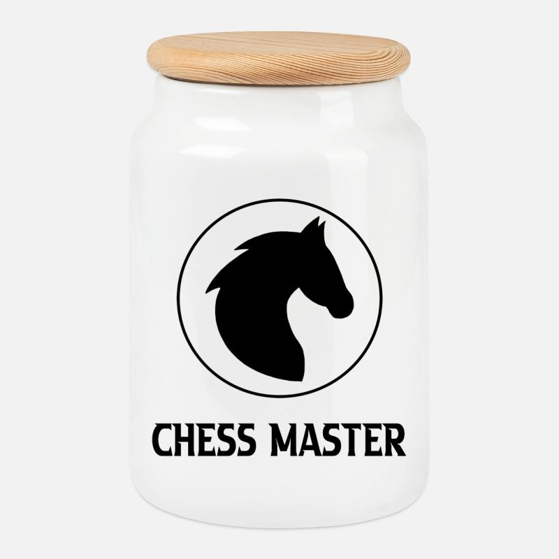 Chess - Keksdose mit Holzdeckel - Weiß