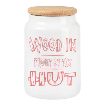 Drôle de dicton Bois - Boîte à biscuits avec couvercle en bois - blanc - Devant