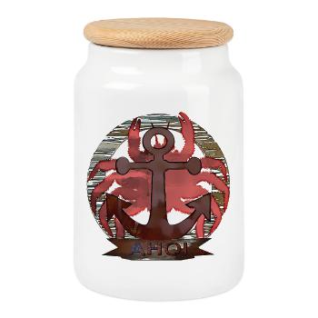 Le crabe de maritim - Boîte à biscuits avec couvercle en bois - blanc - Devant
