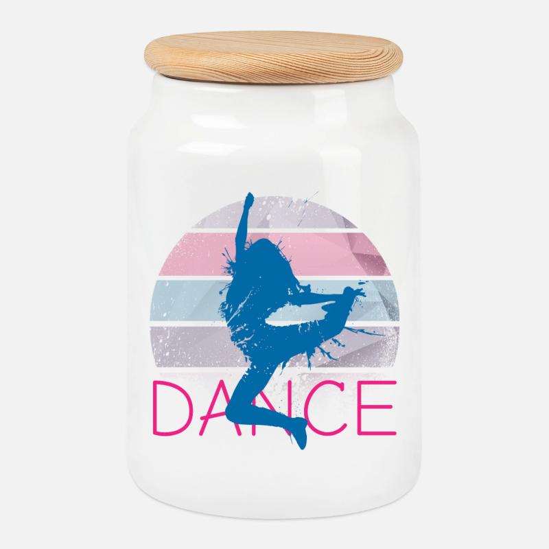 dance 2021 - Cookie Jar with Wooden Lid - white