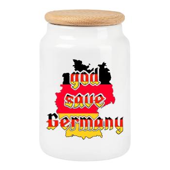 Gott schütze Deutschland - Keksdose mit Holzdeckel - Weiß - Vorne