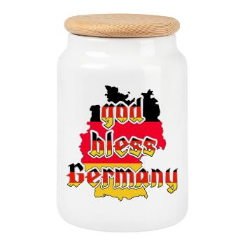 god bless germany - Keksdose mit Holzdeckel - Weiß - Vorne