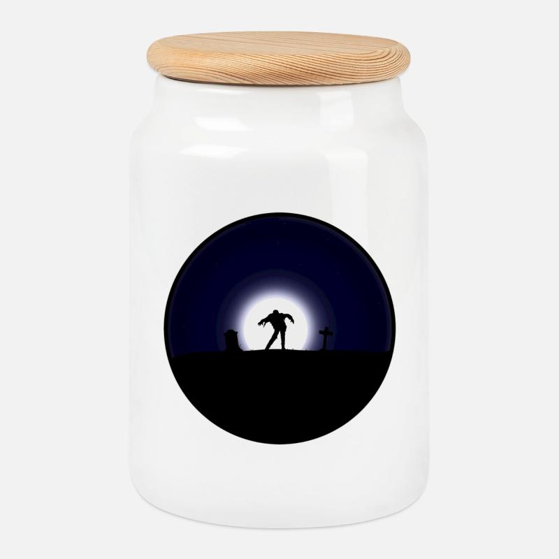 Zombie Sighting at Midnight - Keksdose mit Holzdeckel - Weiß