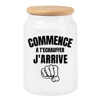 bagarre, se bagarrer, bagarreur, faire la bagarre - Boîte à biscuits avec couvercle en bois - blanc - Devant