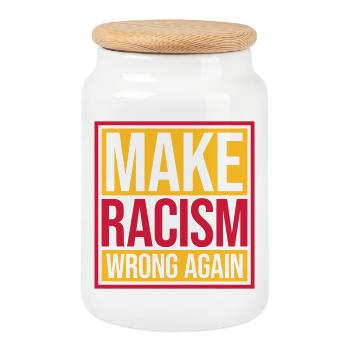 Rendre le racisme répréhensible - Boîte à biscuits avec couvercle en bois - blanc - Devant
