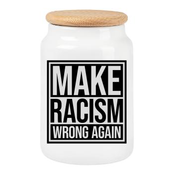 Rendre le racisme répréhensible - Boîte à biscuits avec couvercle en bois - blanc - Devant