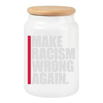 Rendre le racisme répréhensible - Boîte à biscuits avec couvercle en bois - blanc - Devant