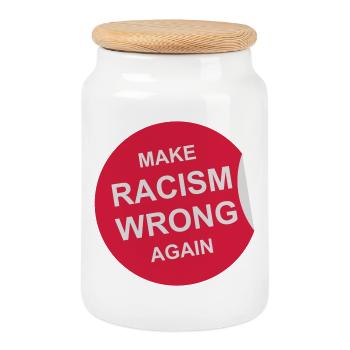 Rendre le racisme répréhensible - Boîte à biscuits avec couvercle en bois - blanc - Devant