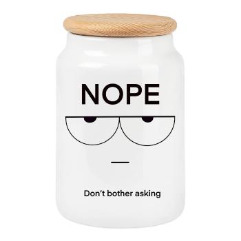 Nope Don't Bother Asking - Keksdose mit Holzdeckel - Weiß - Vorne