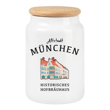 Munich, Hofbräuhaus historique, Bavière - Boîte à biscuits avec couvercle en bois - blanc - Devant