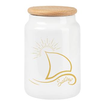 Sailing Minimalist - Sailing Yachting T-Shirt - Keksdose mit Holzdeckel - Weiß - Vorne