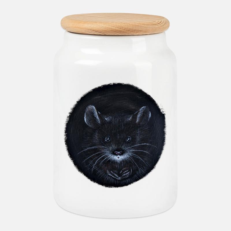 I see you - Maus - Keksdose mit Holzdeckel - Weiß