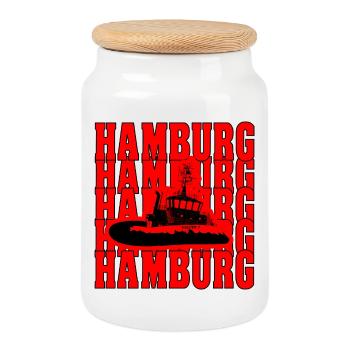 Hamburg Bugsier 7 - Keksdose mit Holzdeckel - Weiß - Vorne