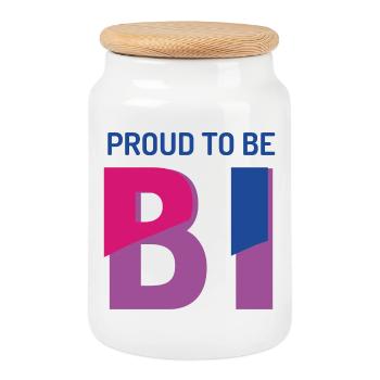 Proud To Be Bisexual - Cookie Jar with Wooden Lid - white - Front