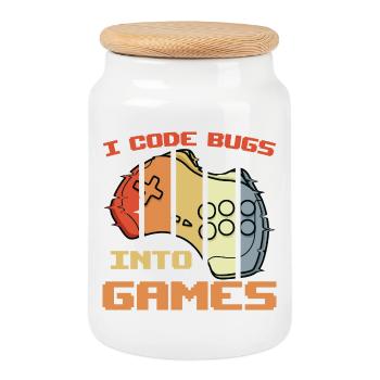 Blague de programmeur de jeu - Boîte à biscuits avec couvercle en bois - blanc - Devant
