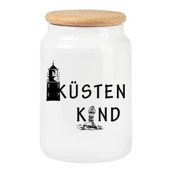 Küstenkind - Keksdose mit Holzdeckel - Weiß - Vorne