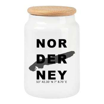 Norderney - Keksdose mit Holzdeckel - Weiß - Vorne