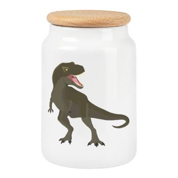 Tyrannosaurus - Keksdose mit Holzdeckel - Weiß - Vorne