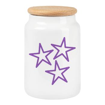 CHRISTMAS. YEAR. ANNIVERSARY. RETIREMENT. FATHER'S DAY - Cookie Jar with Wooden Lid - white - Front