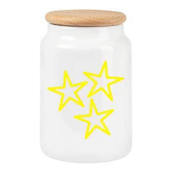 CHRISTMAS. YEAR. ANNIVERSARY. RETIREMENT. FATHER'S DAY - Cookie Jar with Wooden Lid - white - Front